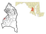 Prince George's County Maryland Incorporated and Unincorporated areas Forest Heights Highlighted